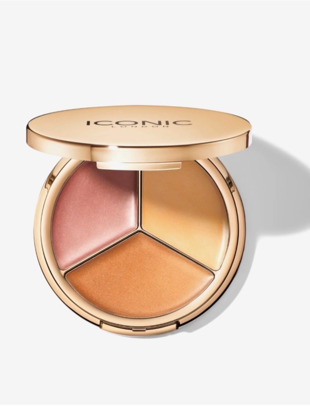 ICONIC London highlighter Trio Glow Palette - Rose, Peach, Gold